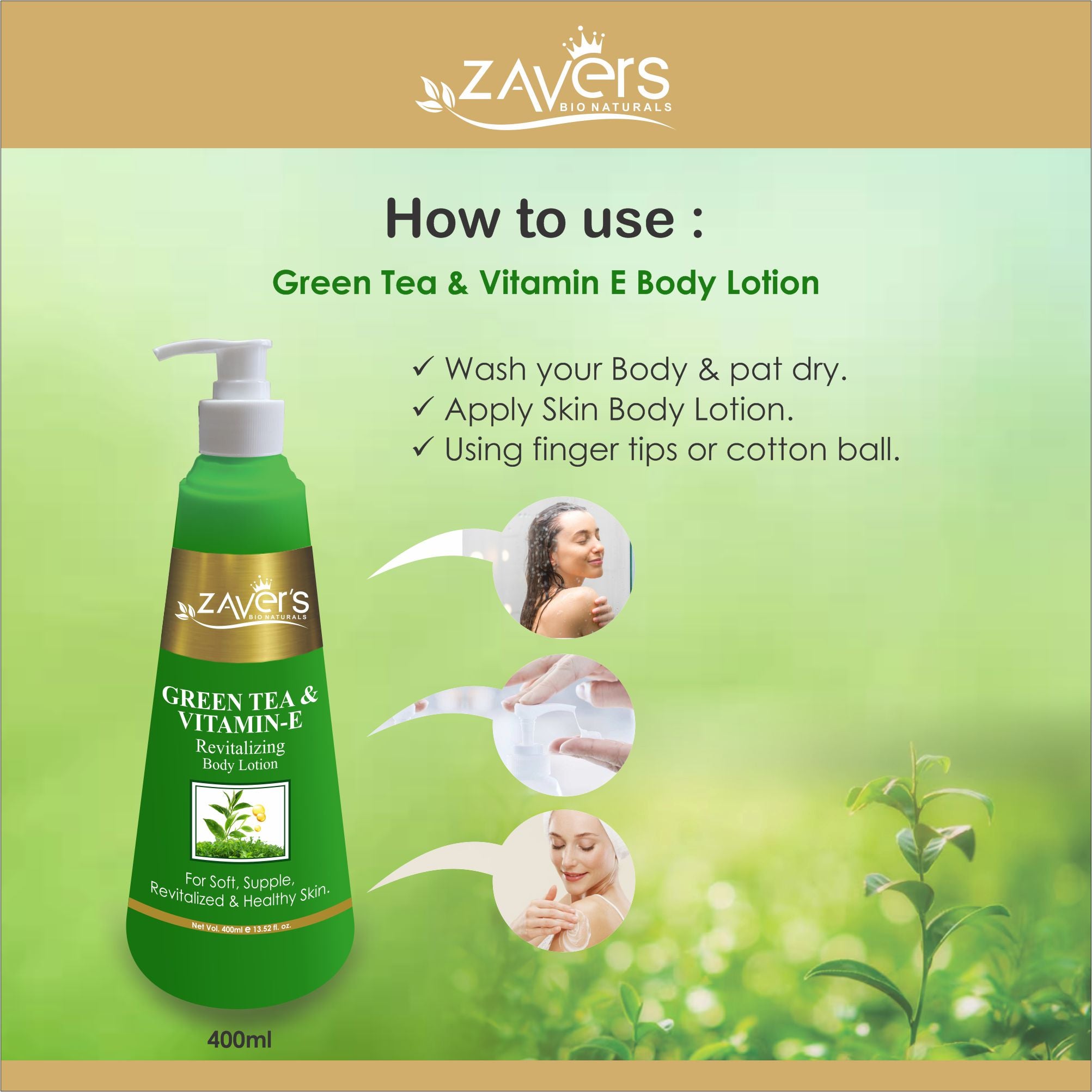Zavers Green tea & Vitami E body Lotion